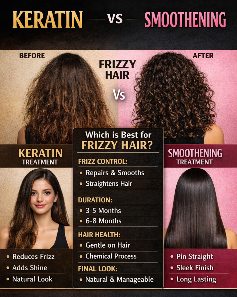 Keratin vs Smoothening: Which Treatment Is Best for Frizzy Hair?